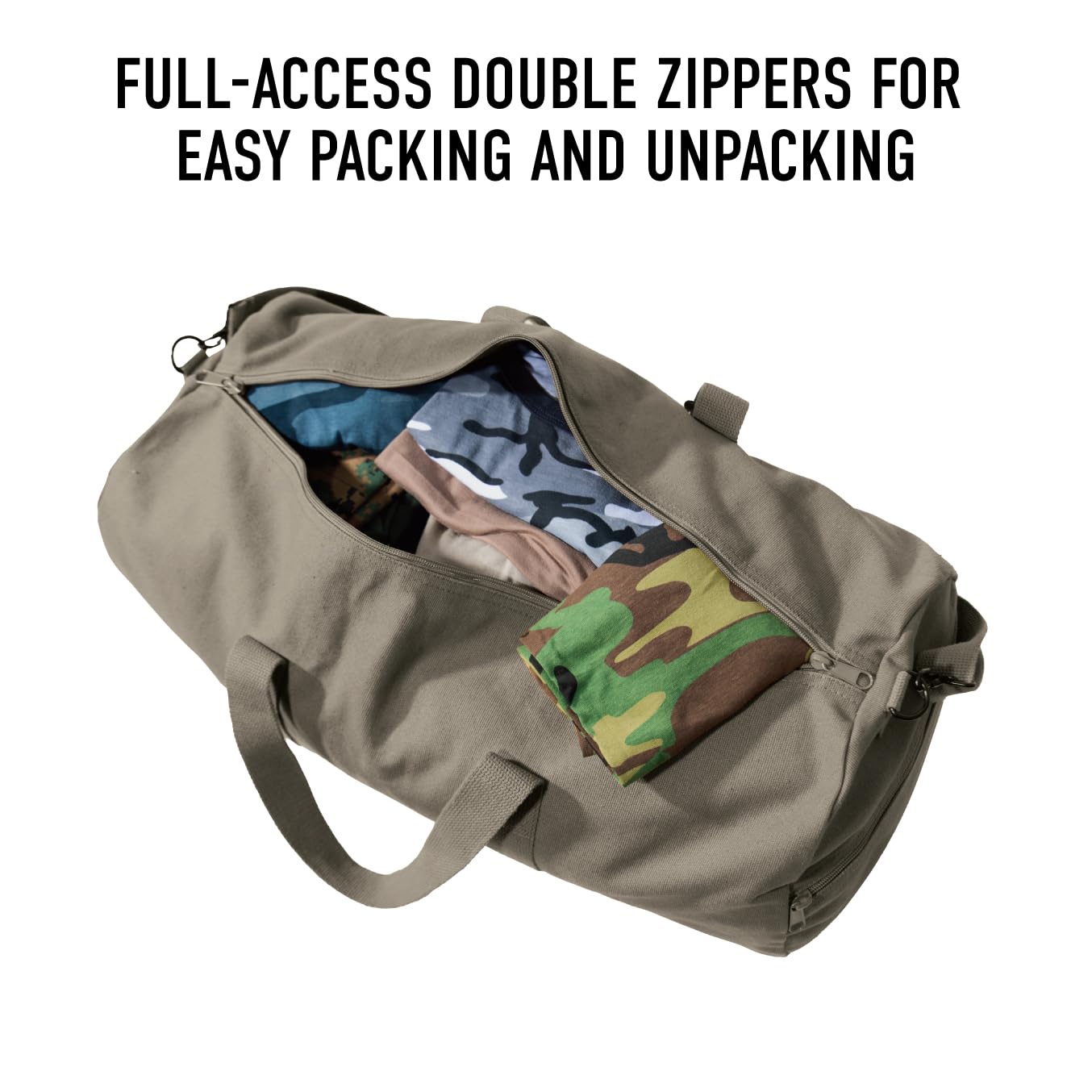 Heavyweight Black Giant Zipper Duffle Bag (X-Large) - Image 6