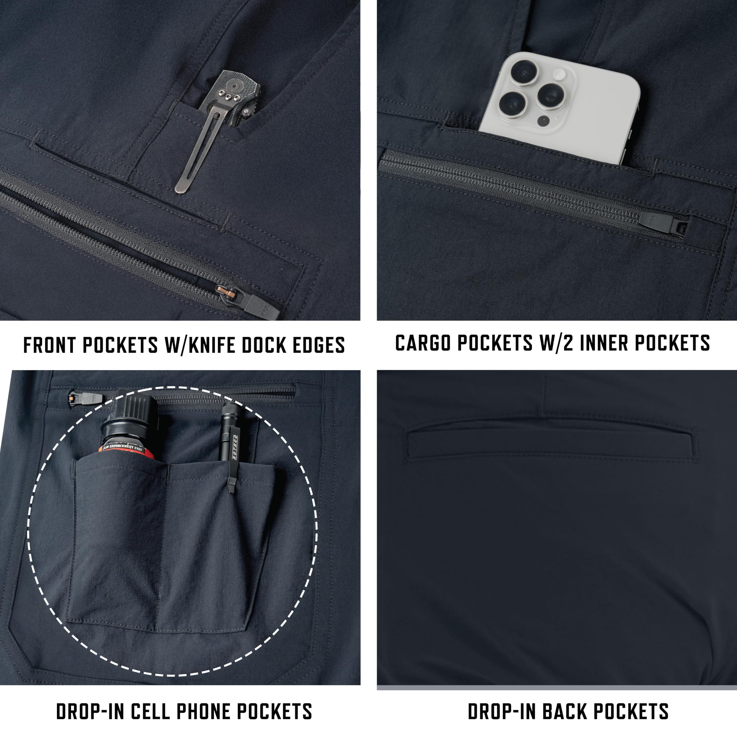 Rothco Edge Pants – Tactical Stretch Water Repellent Uniform Outdoor Work Cargos - Image 3