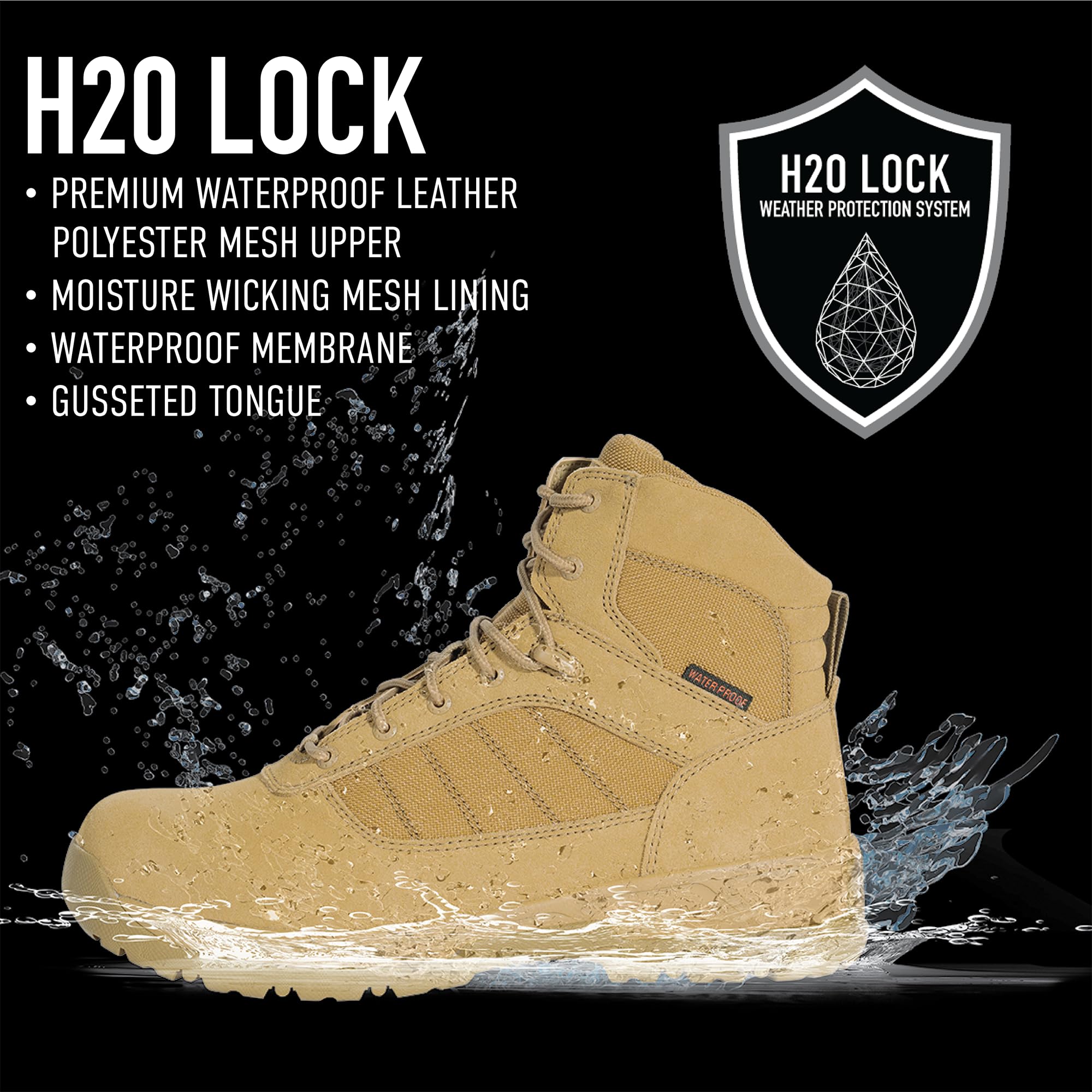 Rothco Guardian AR 670-1 Coyote Brown Tactical Boots – 6 Inch – Waterproof Lightweight Duty Footwear - Image 3