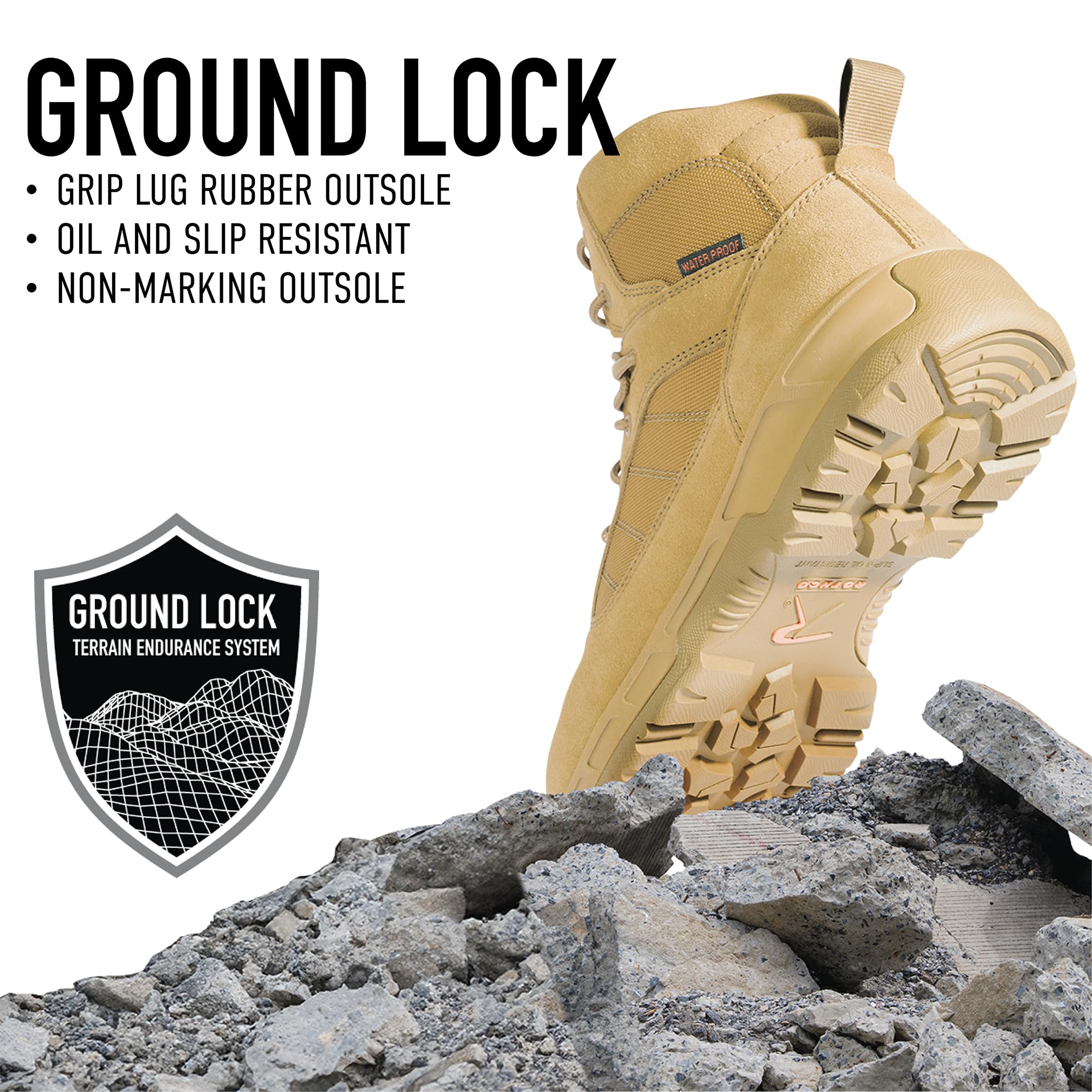 Rothco Guardian AR 670-1 Coyote Brown Tactical Boots – 6 Inch – Waterproof Lightweight Duty Footwear - Image 4