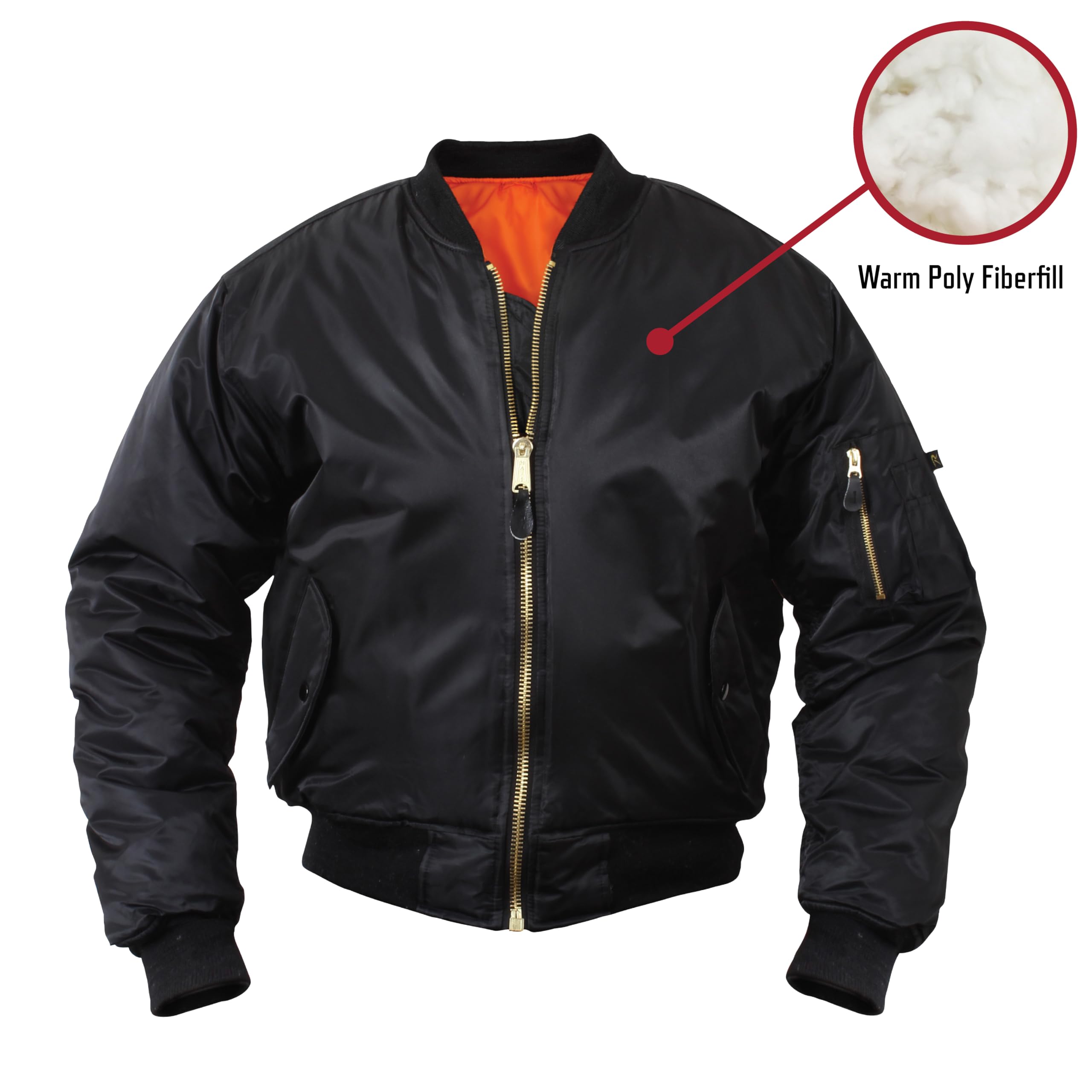 Rothco Kids MA-1 Flight Jacket – Warm & Comfortable Outdoor Bomber Aviator Pilot Coat - Image 3
