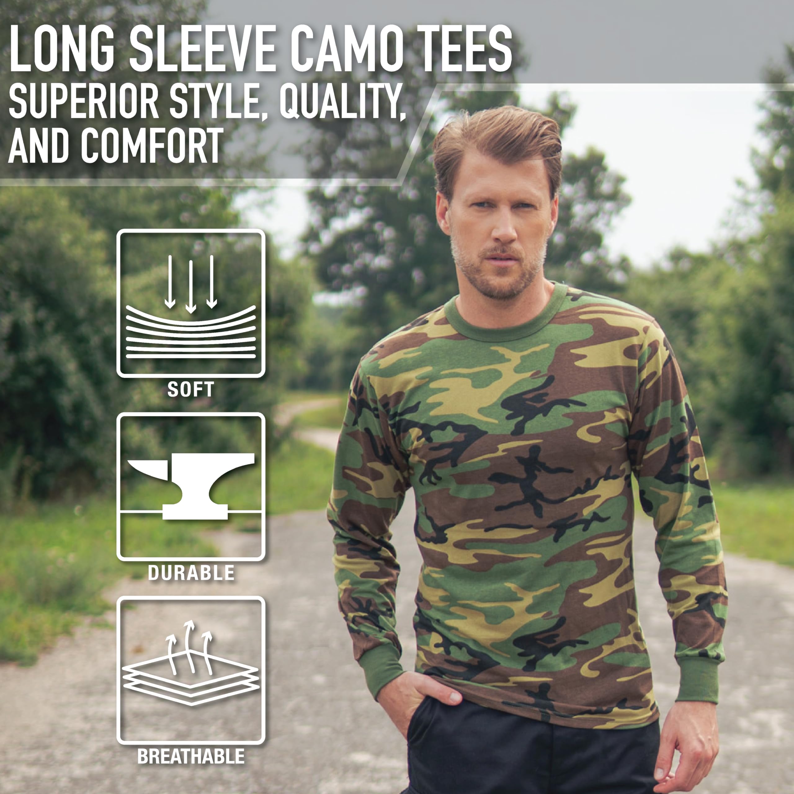 Rothco Mens Long Sleeve Color Camo T-Shirt - Image 3