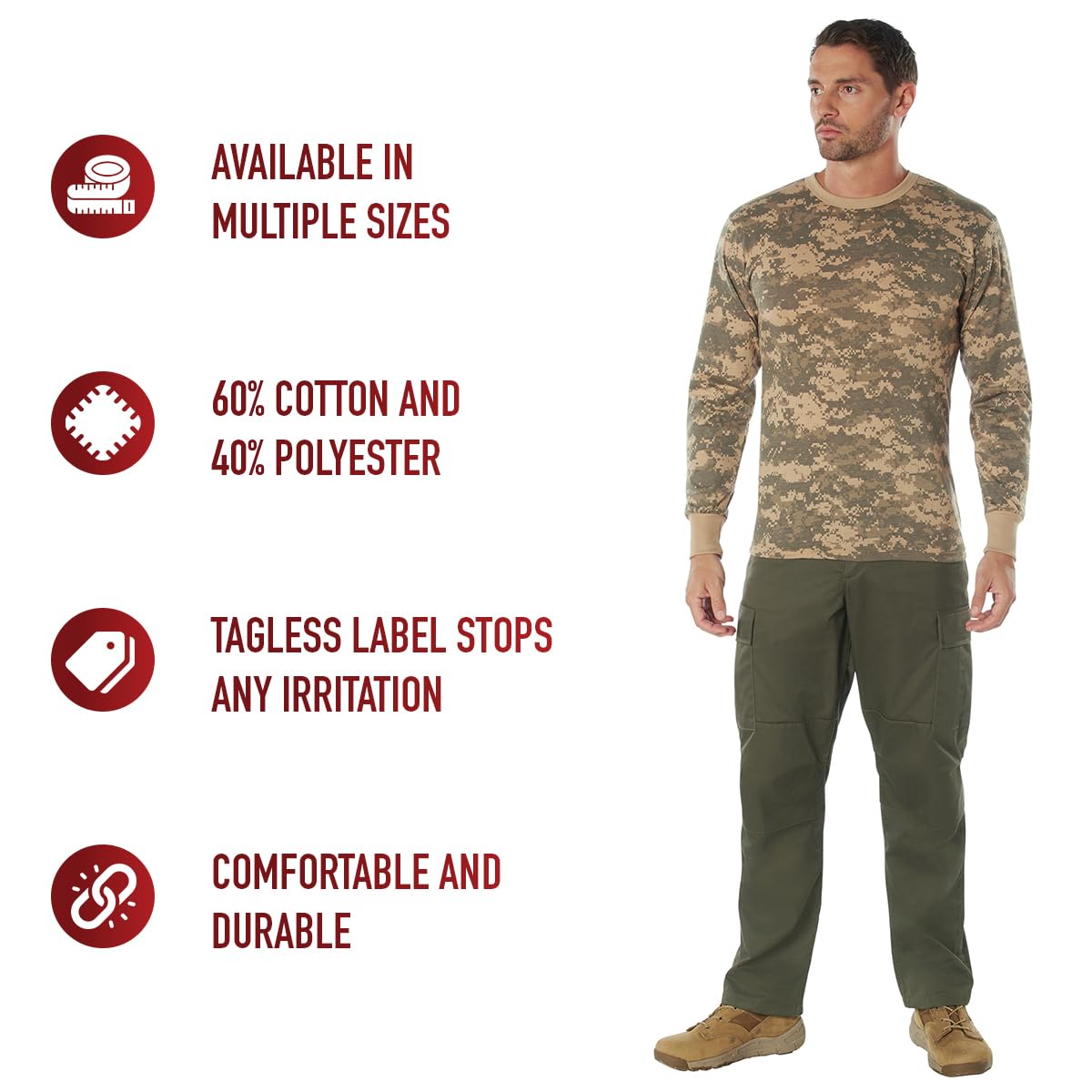 Rothco Mens Long Sleeve Color Camo T-Shirt - Image 9