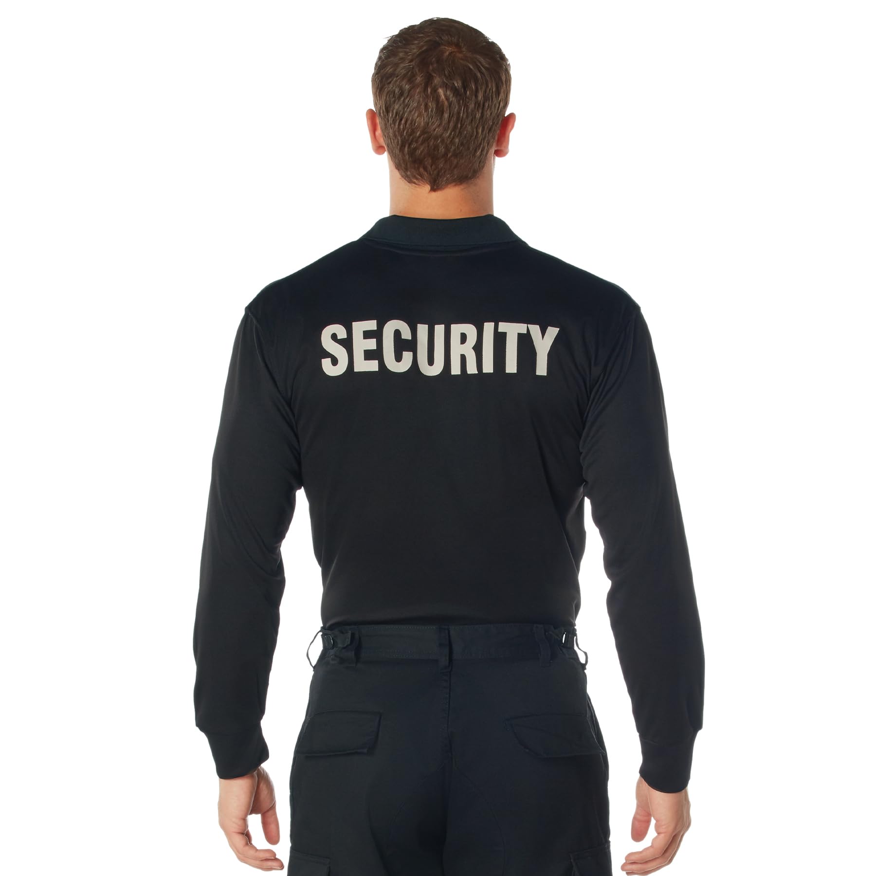 Rothco Moisture Wicking Long Sleeve Security Polo, Black - XL - Image 3