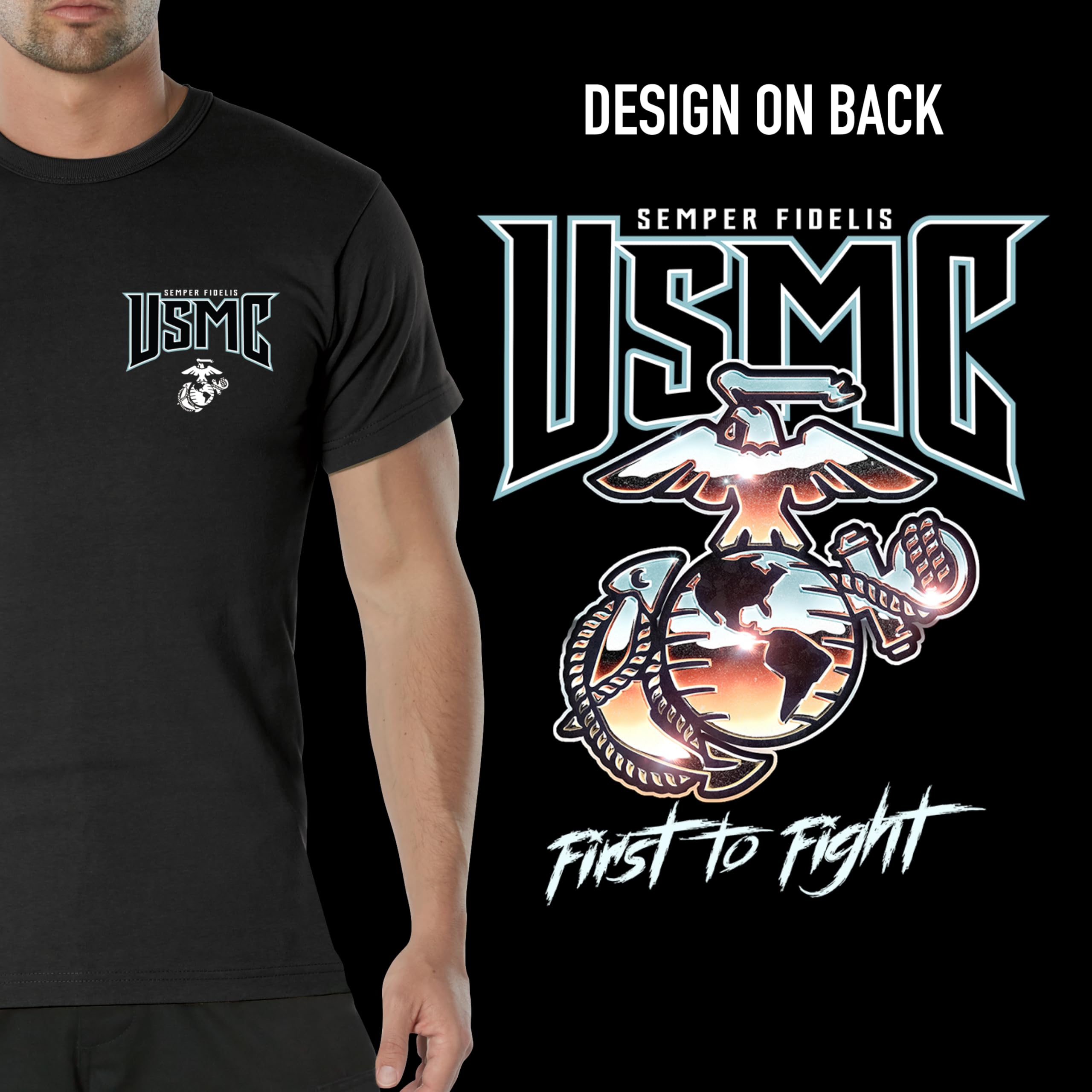Rothco USMC First to Fight T-Shirt – Printed United States Marine Corps Graphic Tee - Image 3