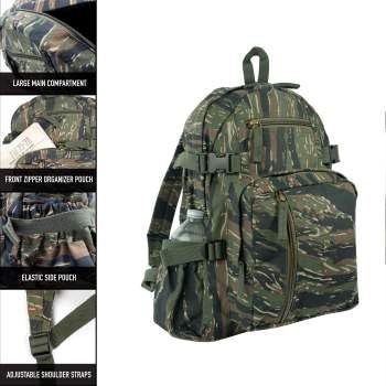 Rothco Vintage Canvas Compact Backpack – Rugged Everyday Carry Travel Storage Bag, Black - Image 4